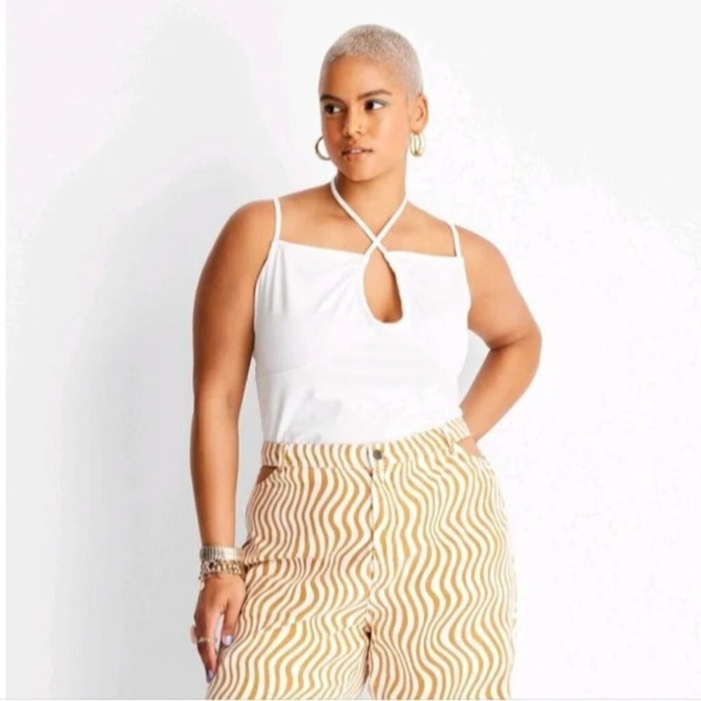 Future Collective x Alani Noelle Womens Size XL Strappy Halter Knit Tank‎ 2356